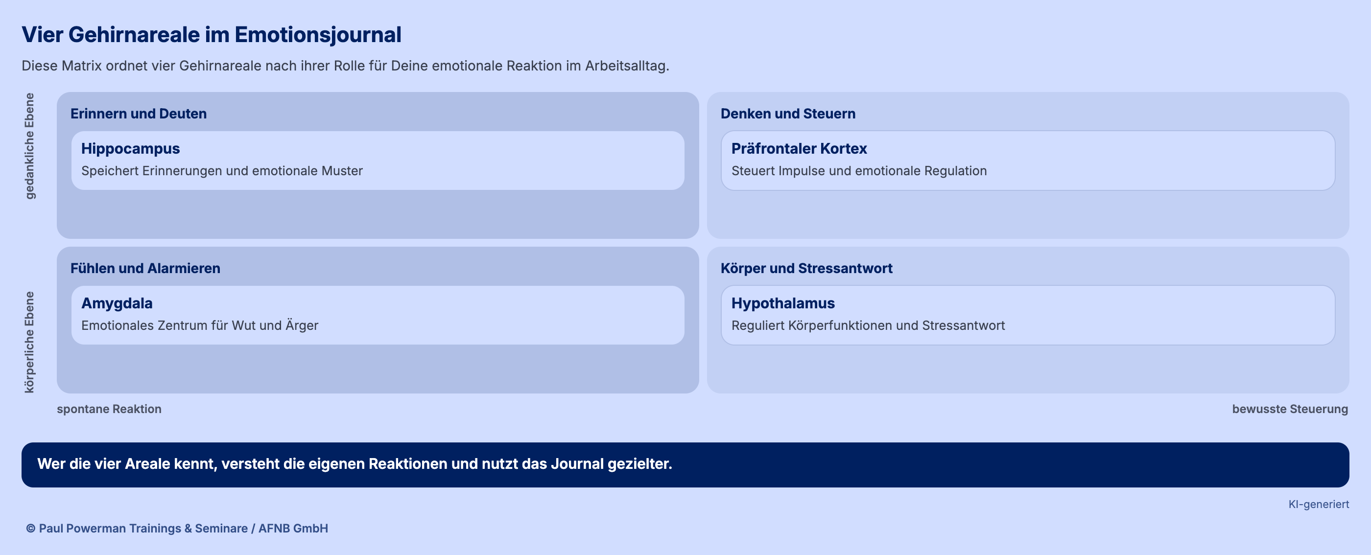 Vorschau der interaktiven Infografik Vier Gehirnareale im Emotionsjournal